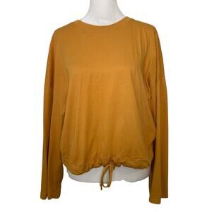 Wilfred dark yellow long sleeve cotton casual crop top size L